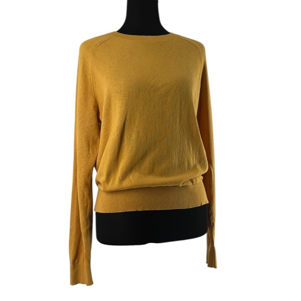 Aritzia Babaton cashmere blend Knit Sweater yellow spring soft minimalist sz sm